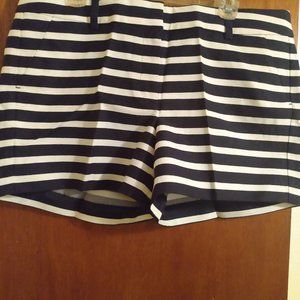 Ann Taylor Navy and White Striped Shorts